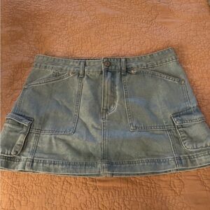 J for Justify Light Blue Denim Cargo Skirt